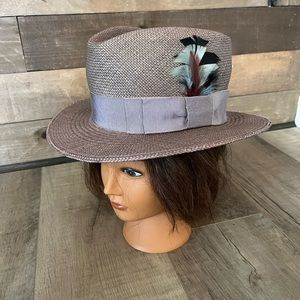 Luxury high end designer straw flat brim hat